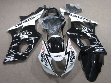 Blanc Noir Brillant Corona Extra Motul Carénage Moto Suzuki GSXR 1000 2003-2004 Pas Chère