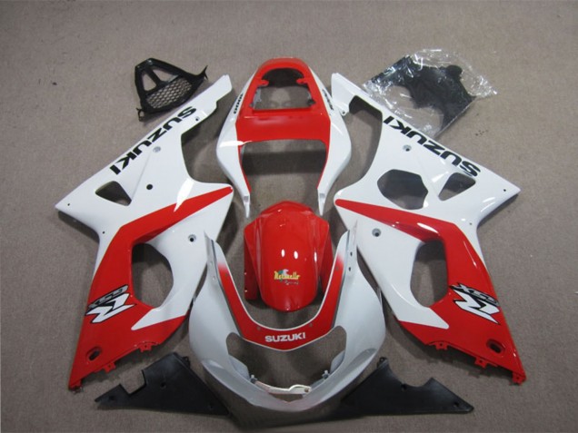 Blanc Rouge Carénage Moto Suzuki GSXR 1000 2003-2004