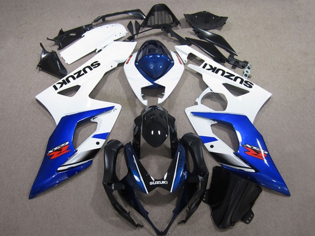 Blanc Bleu Noir Brillant Kits Carénages Moto ABS Suzuki GSXR 1000 2005-2006