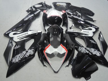 Noir Brillant Blanc Rouge Balise Carénage Moto Suzuki GSXR 1000 2005-2006 Pas Chère