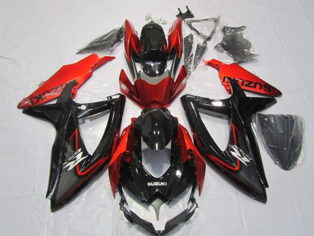 Noir Brillant Rouge Carénages Moto Suzuki GSXR 1000 2007-2008