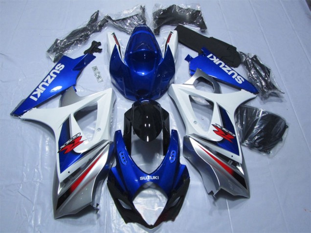 Bleu Blanc Rouge Carénage Moto Suzuki GSXR 1000 2007-2008