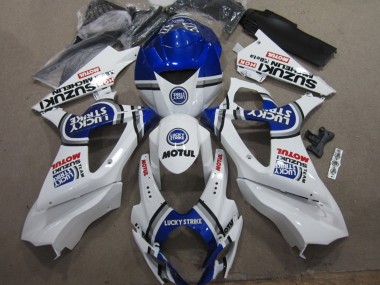 Blanc Bleu Lucky Strike Rouge Motul Carénage Moto Suzuki GSXR 1000 2007-2008 Pas Chère