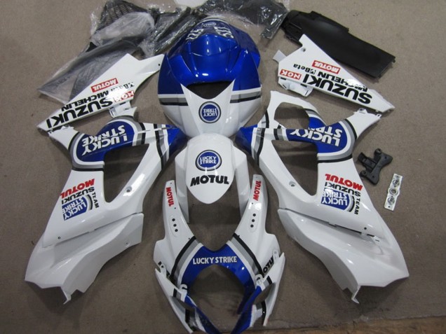 Blanc Bleu Lucky Strike Rouge Motul Carénage Moto Suzuki GSXR 1000 2007-2008