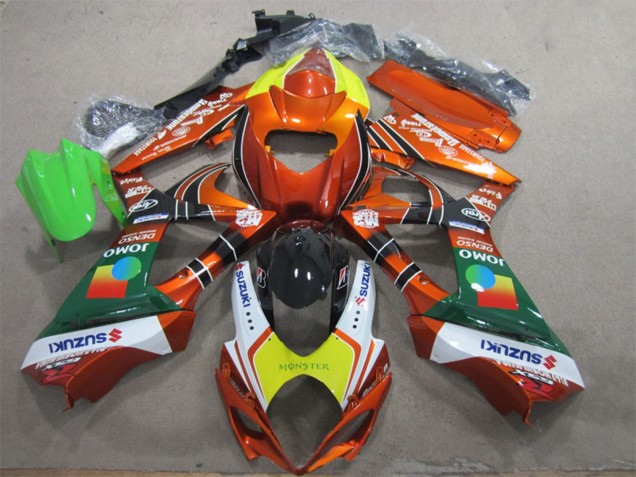 Orange Jaune Blanc Rouge Vert Monstre Carénage Moto Suzuki GSXR 1000 2007-2008