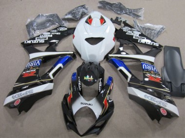 Blanc Bleu Rouge Noir Carénage Moto Suzuki GSXR 1000 2007-2008 Pas Chère