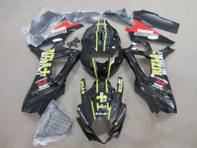 Noir Brillant Jaune Rouge Rizla Carénage Moto Suzuki GSXR 1000 2007-2008