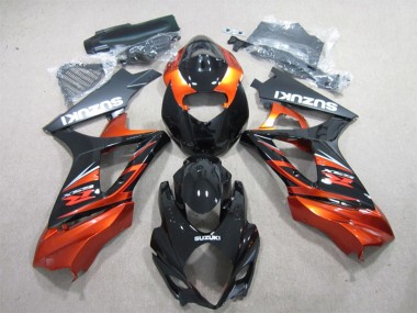 Noir Brillant Orange Carénages Moto Suzuki GSXR 1000 2007-2008 Pas Chère