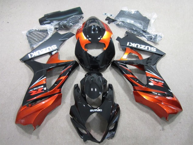 Noir Brillant Orange Carénages Moto Suzuki GSXR 1000 2007-2008