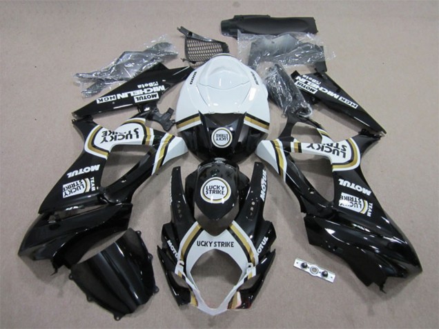 Blanc Noir Lucky Strike Motul Carénage Moto Suzuki GSXR 1000 2007-2008