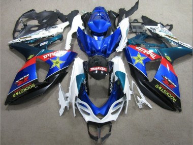 Blanc Bleu Rouge Noir Rockstar Carénage Moto Suzuki GSXR 1000 2009-2016 Pas Chère