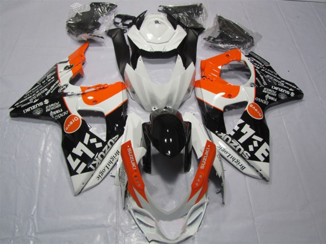 Blanc Orange Noir Brillant Logic Carénage Moto Suzuki GSXR 1000 2009-2016