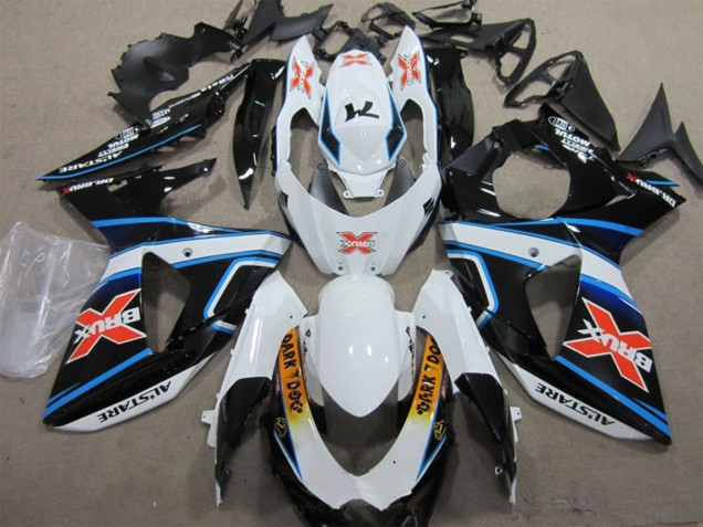 Blanc Bleu Jaune Noir Brux Dark Dog Carénage Moto Suzuki GSXR 1000 2009-2016