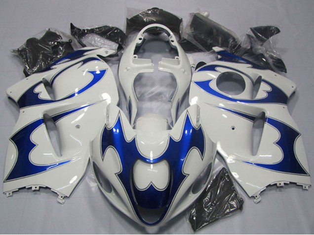 Blanc Bleu Kits Carénages Moto Suzuki GSXR 1300 Hayabusa 1996-2007