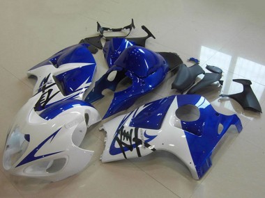 Blanc Bleu Carénages Moto Suzuki GSXR 1300 Hayabusa 1996-2007 Pas Chère