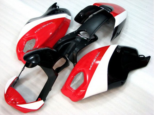 Blanc Rouge Noir Brillant Carénages Moto Ducati Monster 696 2008-2012