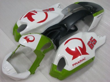 Blanc Vert Rouge Pramac 65 Carénage Moto Ducati Monster 696 2008-2012 Pas Chère