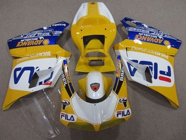 Jaune Blanc Bleu Fila Carénage Moto Ducati 748 1993-2005 Pas Chère