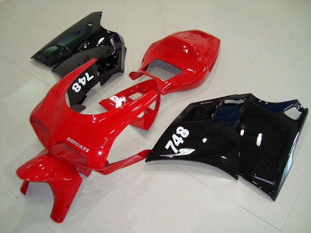 Rouge Noir Brillant Carénage Moto Ducati 748 1993-2005