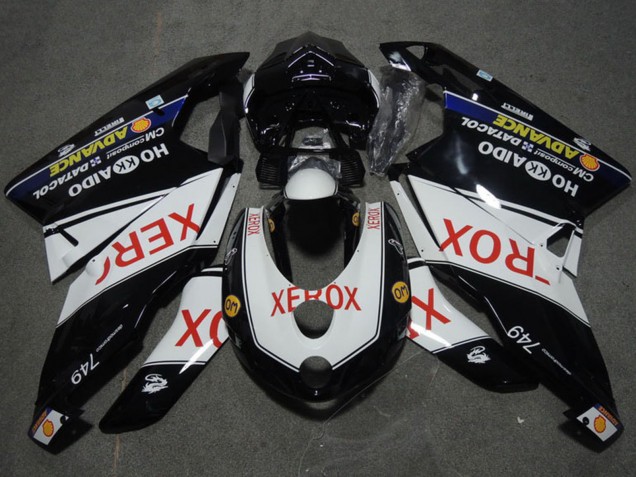 Blanc Noir Brillant Rouge Xerox Carénage Moto Ducati 749 2005-2006