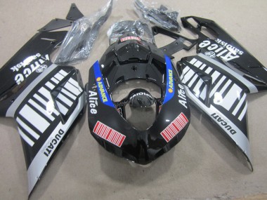 Argent Rouge Bleu Noir Brillant Alice Carénage Moto Ducati 848 1098 1198 2007-2014 Pas Chère