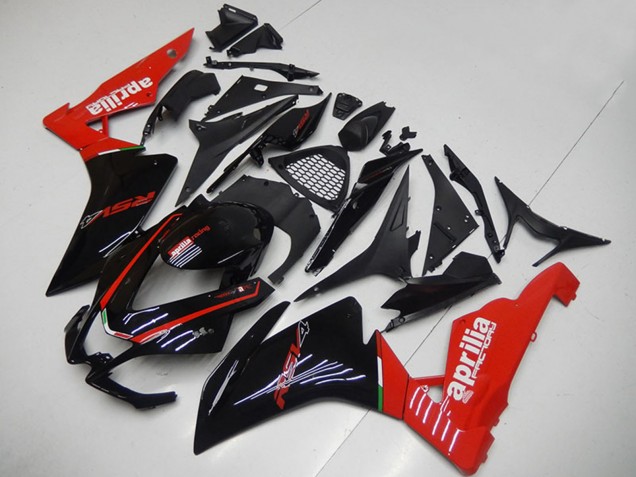 Noir Brillant Rouge Carénage Moto Aprilia RSV4 1000 2009-2015