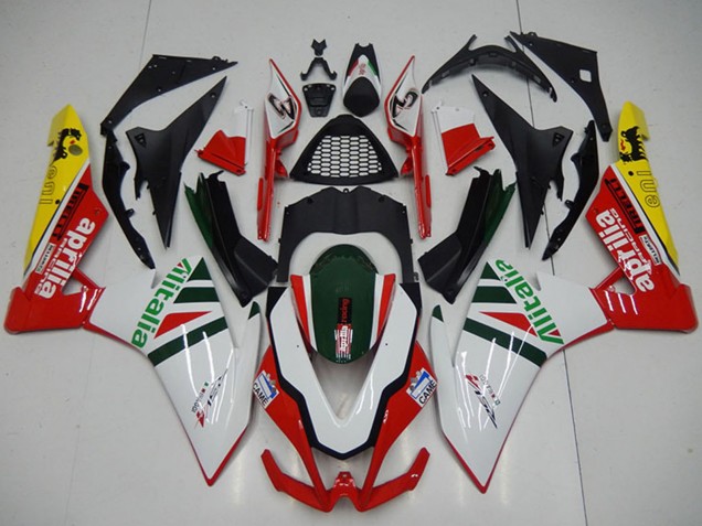Blanc Rouge Vert Jaune Noir Alitalia Carénage Moto Aprilia RSV4 1000 2009-2015