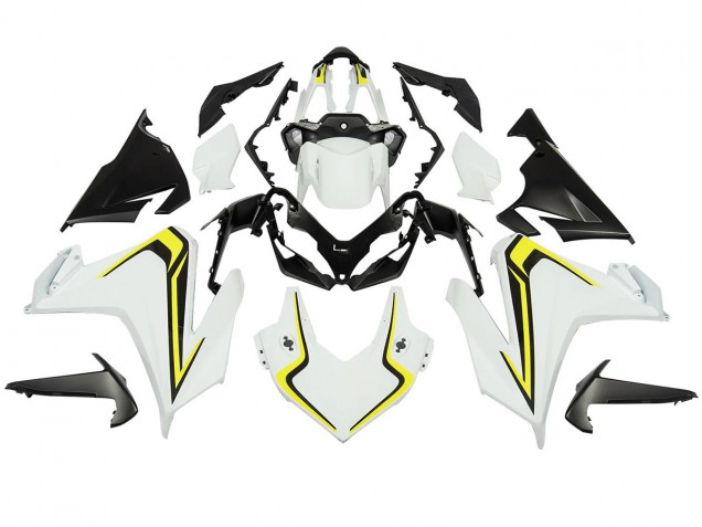 Blanc Jaune Néon Noir Mat Carénage Moto Honda CBR500R 2022-2023