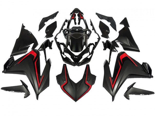Noir Mat Rouge Carénages Moto Honda CBR500R 2022-2023