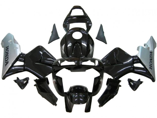 Argent Noir Brillant Carénages Moto Honda CBR600RR 2003-2004