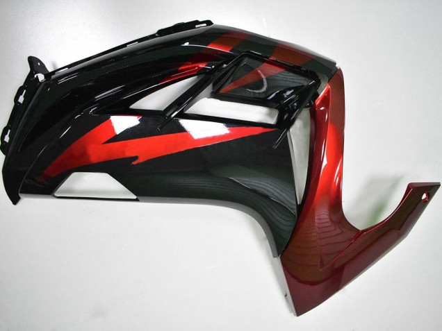 Rouge Noir Brillant Carénage Moto Kawasaki EX650 2012-2016