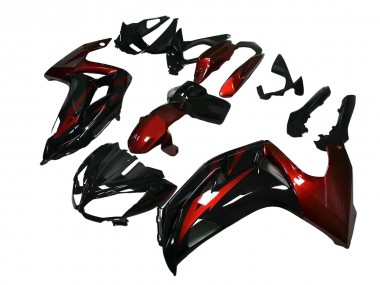 Rouge Noir Brillant Carénage Moto Kawasaki EX650 2012-2016 Pas Chère