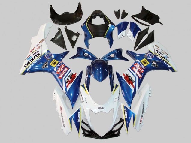 Blanc Bleu Rouge Jaune Motul Dunlop Carénage Moto Suzuki GSXR 600/750 2011-2024