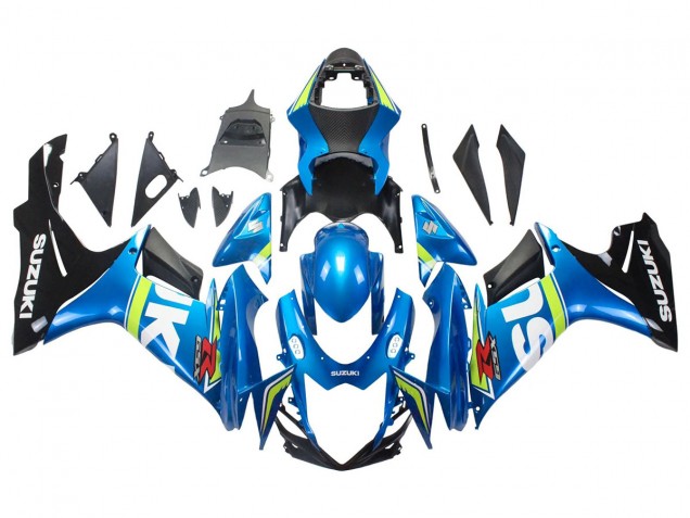 Bleu Blanc Vert Noir Carénage Moto Suzuki GSXR 600/750 2011-2024