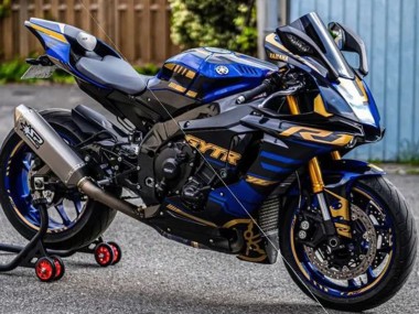 Bleu Or Noir Carénage Moto Yamaha YZF R1 2015-2019 Pas Chère