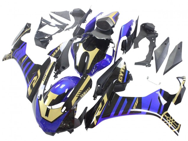 Bleu Or Noir Carénage Moto Yamaha YZF R1 2015-2019