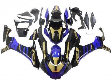 Bleu Or Noir Carénage Moto Yamaha YZF R1 2015-2019 Pas Chère