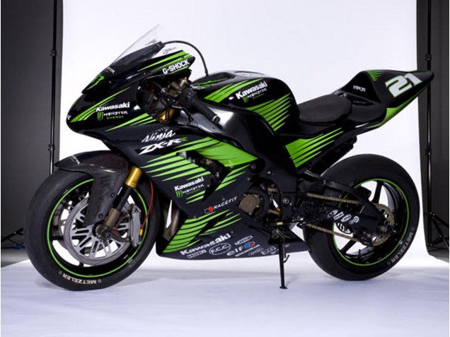 Noir Brillant Vert Blanc Carénage Moto Kawasaki ZX10R 2006-2007