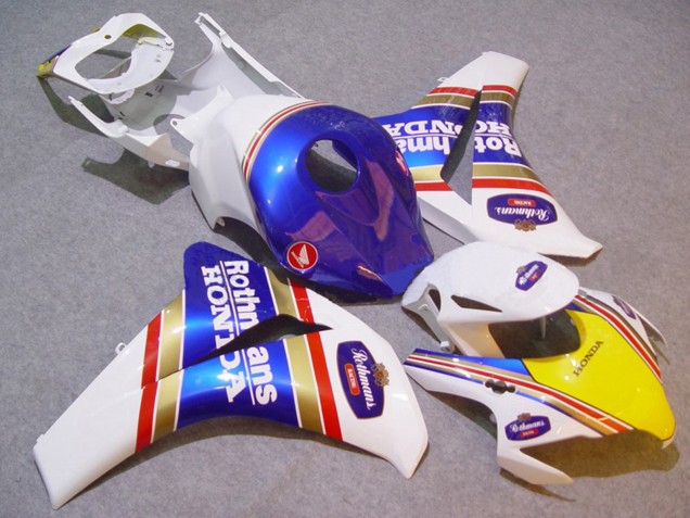 Blanc Bleu Jaune Or Rothmans Carénage Moto Honda CBR1000RR 2008-2011