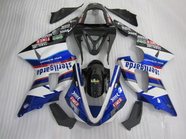 Noir Blanc Bleu Santander Carénage Moto Yamaha R1 00-01 Noir Blanc Bleu Santander Carénage Moto Yamaha R1 00-01