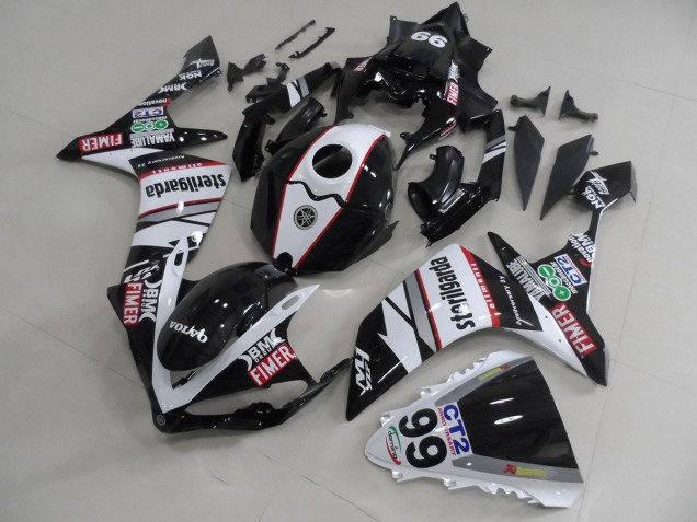 Noir Blanc Décalque Packs Carénage Moto Yamaha R1 07-08 Noir Blanc Décalque Packs Carénage Moto Yamaha R1 07-08