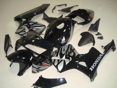 Noir Blanc Flamme Carénage Moto Honda CBR 600 RR 05-06