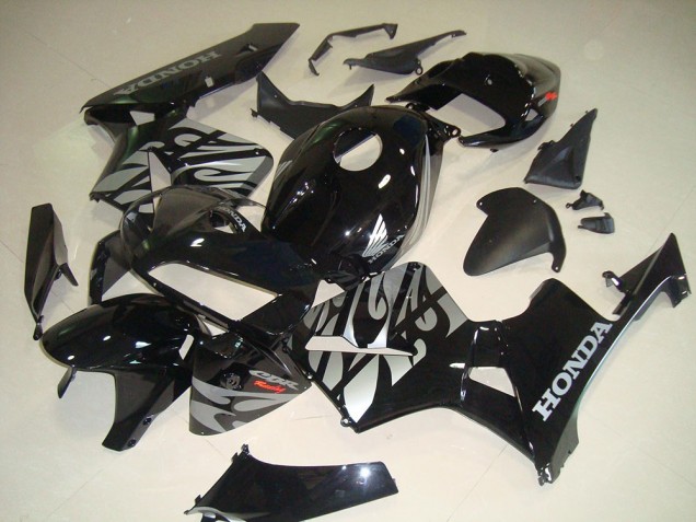 Noir Blanc Flamme Carénage Moto Honda CBR 600 RR 05-06 Noir Blanc Flamme Carénage Moto Honda CBR 600 RR 05-06