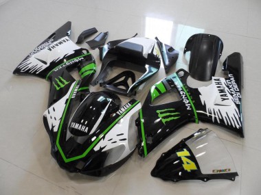Noir Blanc Vert Monster Carénage Moto Yamaha R1 00-01