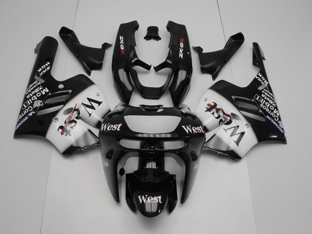 Noir Blanc West Carénage Moto Kawasaki ZX9R 94-97 Noir Blanc West Carénage Moto Kawasaki ZX9R 94-97