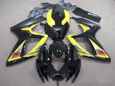Noir Jaune Carénage Moto Suzuki GSXR 600 K6 06-07