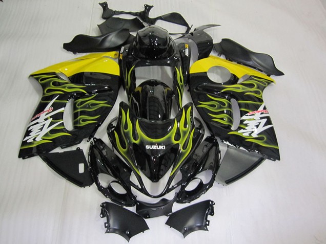 Noir Jaune Flamme Carénage Moto Suzuki GSXR 1300 Hayabusa 08-19 Noir Jaune Flamme Carénage Moto Suzuki GSXR 1300 Hayabusa 08-19