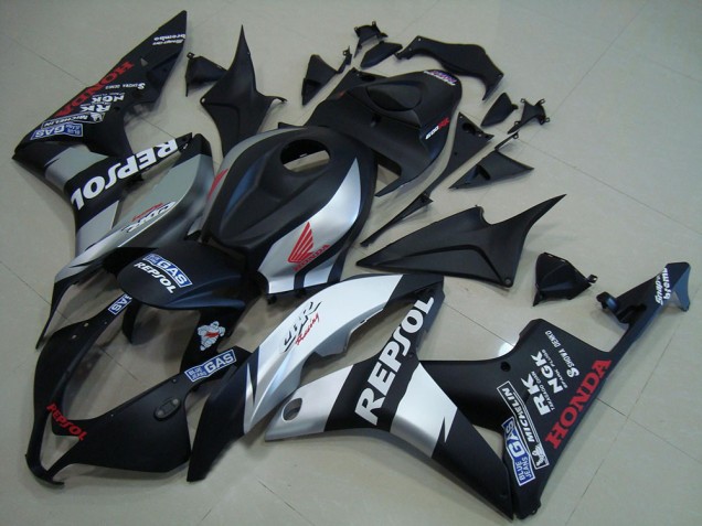 Noir Mat Argent Repsol Carénage Moto Honda CBR 600 RR 07-08 Noir Mat Argent Repsol Carénage Moto Honda CBR 600 RR 07-08