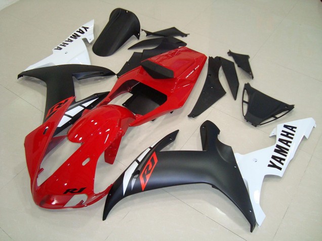 Noir Mat Rouge Carénage Moto Yamaha R1 02-03 Noir Mat Rouge Carénage Moto Yamaha R1 02-03