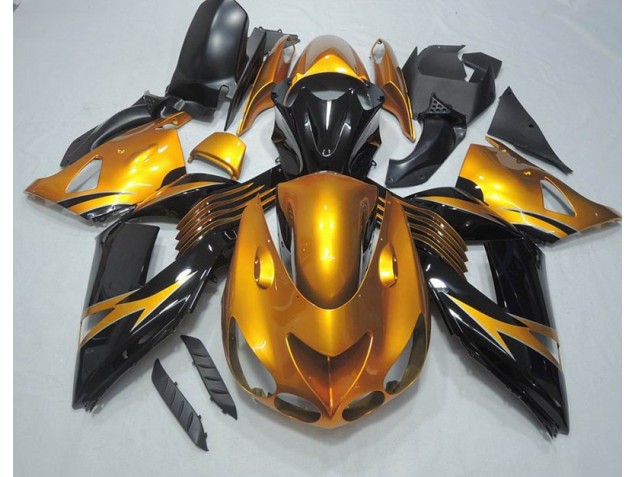 Noir Or Carénage Moto Kawasaki ZX14R ZZR 1400 06-11 Noir Or Carénage Moto Kawasaki ZX14R ZZR 1400 06-11
